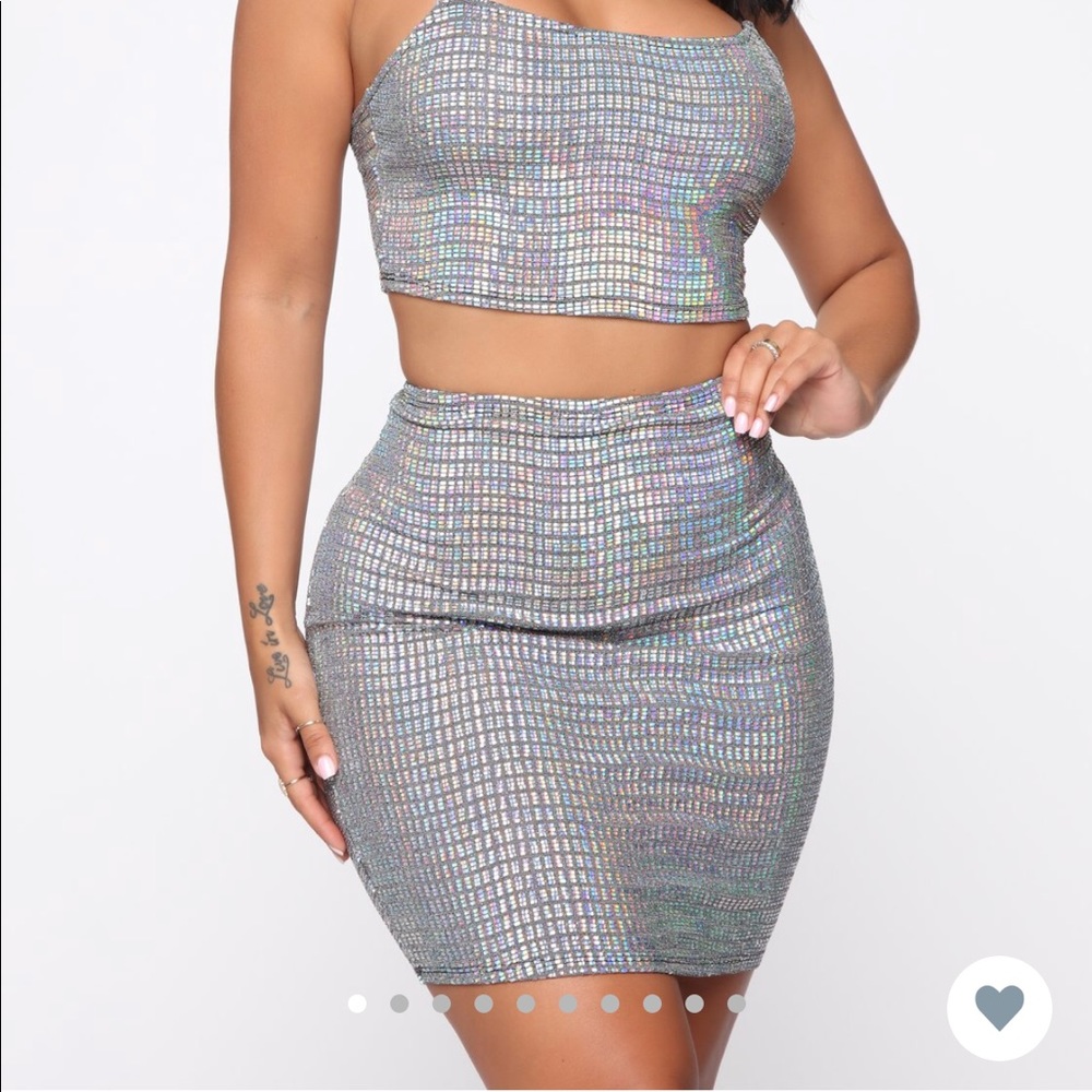 Shiny hologram set fashion nova